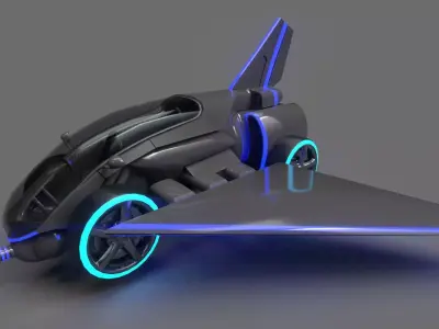 Futuristic flying Car 3d Model Low-poly 3D model