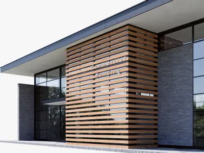 commercial building Low-poly 3D model 3