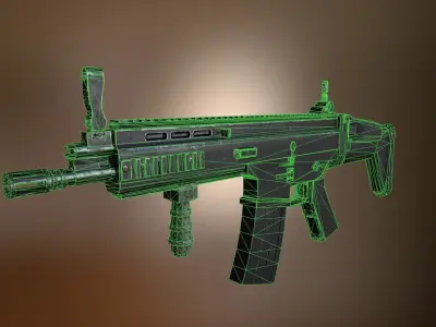 SCAR H assault rifle Low-poly 3D model
