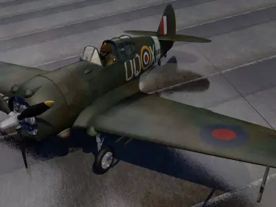 Curtiss H75A-3 Mohawk - RAF 3D model