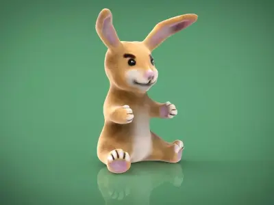 RABBIT TOY Low-poly 3D model