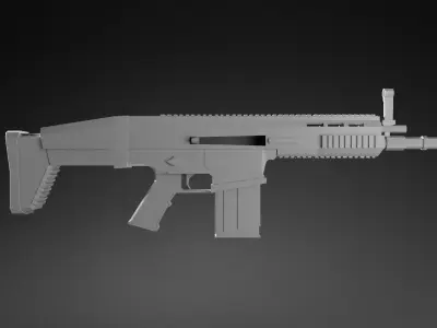 SCAR-H colorful gun Free low-poly 3D model