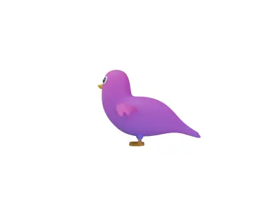 Stylized Bird 3D Model Low-poly 3D model