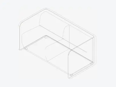 Seat - Sofa - Simplicity - Type 2 Low-poly 3D model
