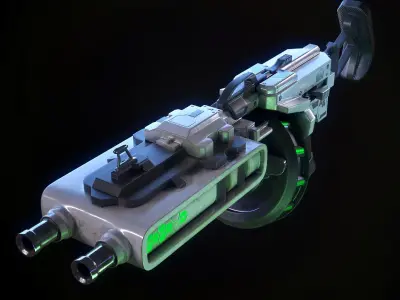 game-ready model  of sci-fi Gun --Experimental8 Low-poly 3D model