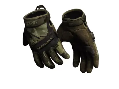 Modern Military Tactical Gloves - Multicam Low-poly 3D model