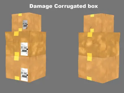 Cardboard box Low-poly 3D model 8