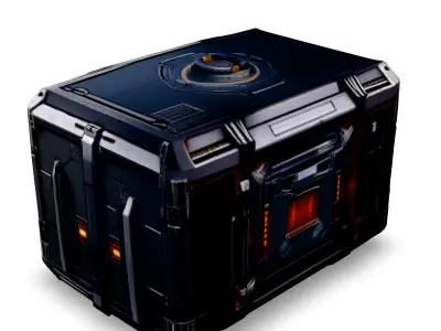 SciFi Storage Container Game Asset Low-poly 3D model