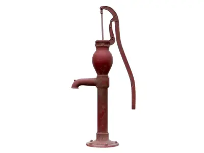 Old Rusty Water Pump Low-poly 3D model
