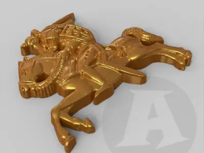 Knight on a horse 3D print model