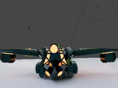Spaceship Cruiser Low-poly 3D model