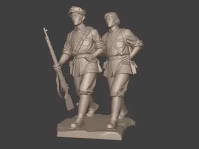 Military sculpture warrior  military battle war hero  soldier 3D print model 10