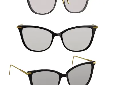 glasses 1 pair of cat eye sunglasses 3D model