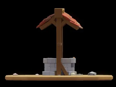 Low Poly Well water Free 3D model
