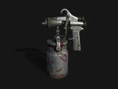 Vintage DEVILBISS Paint Spray Gun Low-poly 3D model