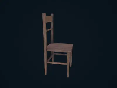 Wooden Chair Low-poly 3D model