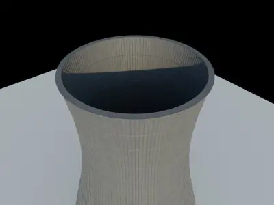 Nuclear Plant Chimney Low-poly 3D model