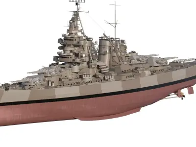 WW2 US NAVY BATTLESHIP BASED ON USS Alaska CB-1 3D model