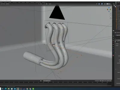 Blue Exhaust Motorbike ZX  3D model