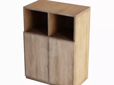 Simple Bookcase B 03 Low-poly 3D model