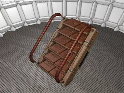 Wood Stairs - Construction Element 7 Low-poly 3D model