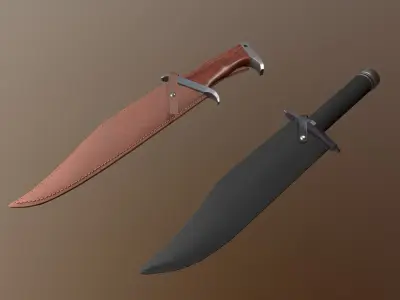 Rambo Bowie Knife Collection - PBR Low-poly Model Low-poly 3D model