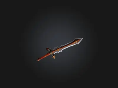 Rust-Encrusted Sword Model Low-poly 3D model