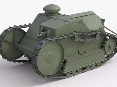 American Light Tank M1918 Ford 3-ton tank Low-poly 3D model