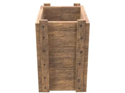 Wooden box Liquid meters Low-poly 3D model