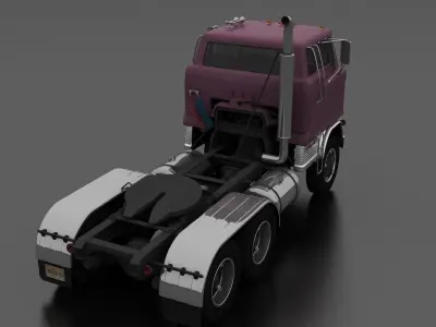 H-Series HDT-950 Semi Truck Day Cab 1961 Low-poly 3D model