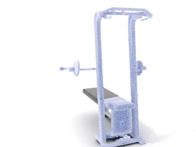 White Gym Equipment model pack Low-poly 3D model