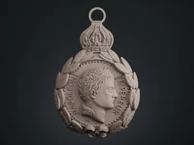 French Saint Helena Medal 3D print model