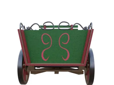 Painted Cart Low-poly 3D model
