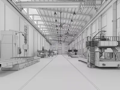 Warehouse - Factory Interior  3D model