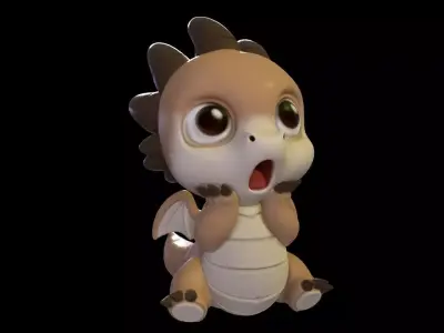 Shocked Baby Dragon 3D print model