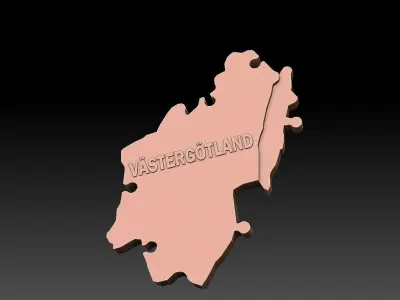 Jigsaw Puzzle Provinces of Sweden 3D print model