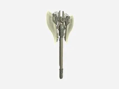 SciFi War Axe B10 Digital Camo - Sci Fi Weapon Design Low-poly 3D model