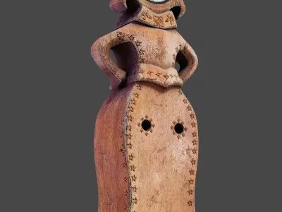 Old Standing Clock     Grandpa Clock Low-poly 3D model