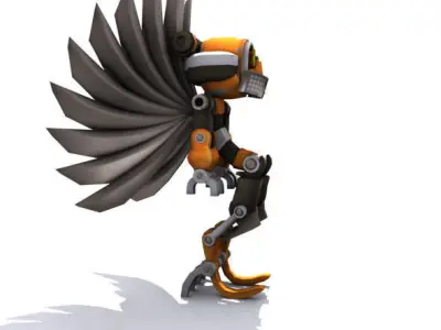 Future robot Low-poly 3D model