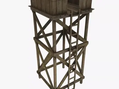 Medieval Watch Tower V02 Low-poly 3D model