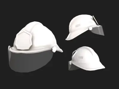 Firefighter Helmet Yellow Stylized Low-poly 3D model