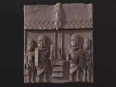 Relief Plaque With Palace Guard Low-poly 3D model
