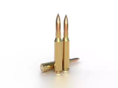65 x 57 mm SR Mauser Ammo Low-poly 3D model