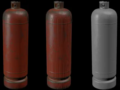 balloon old rusty fire extinguisher Low-poly 3D model