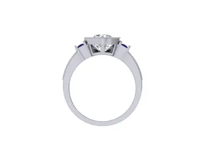 Solitair Ring Bridal Set 3D print model 44