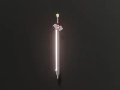 Low-Poly Genshin Impact DARK IRON SWORD Low-poly 3D model
