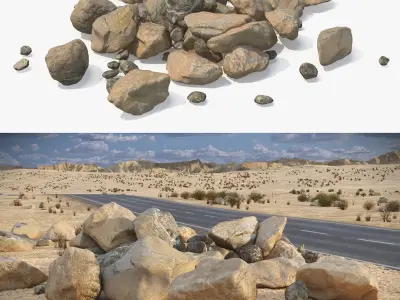 Gravel Stones Pile with Small Pebbles 3D model