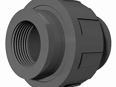 PVC Three Piece Unions - BSP Female -  Free 3D model