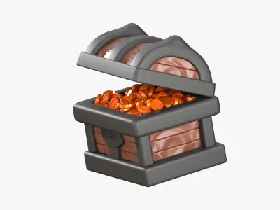 Treasure Chest 3D Illustration 3D model buy