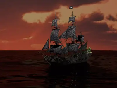 Black Pearl ship 3D model